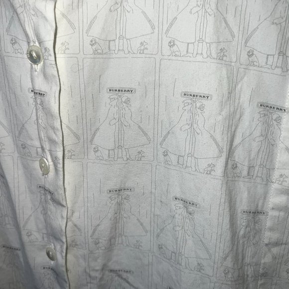 Burberry Collared Button Down Logo Print Sleeveless Tank Top - Picture 2 of 11